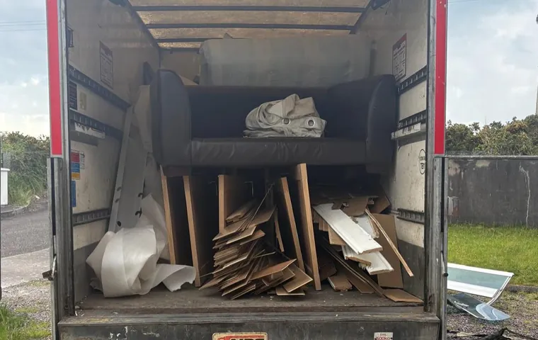 The van loaded during a house clear-out