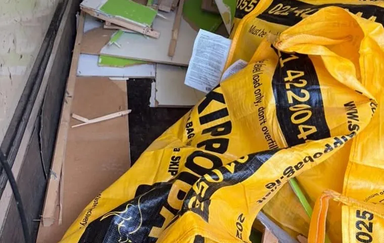 Empty Skippo skip bags in the back of the van